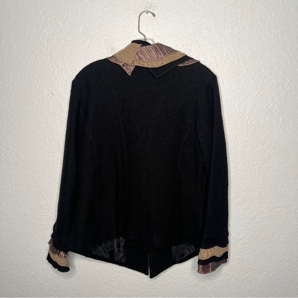 Carson Ruffle Asymmetrical Wool Button Jacket Lined - Picture 7 of 8